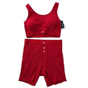 Gap Body Rib Bralette & Shorts Red ( S )